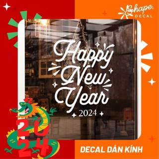 Decal dán kính trang trí năm mới