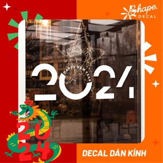 Decal dán kính trang trí năm mới