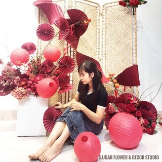 Dây pháo giấy và giấy xếp tạo hình trang trí decor tết