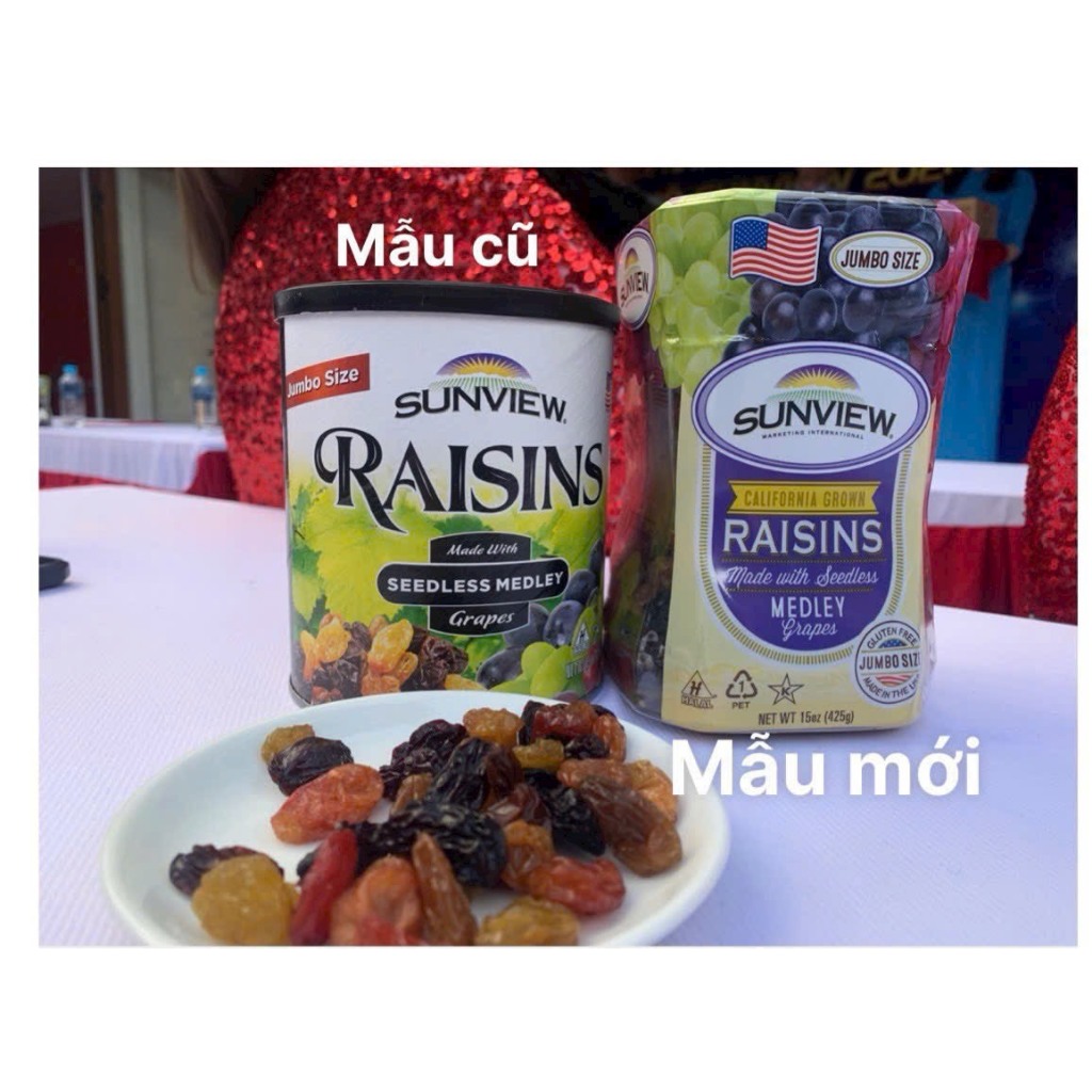 Hộp nho raisin mẫu mới - bánh kẹo tết
