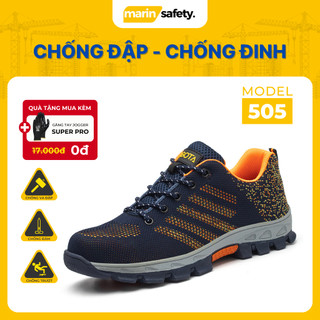 Giày bảo hộ lao động AGOTA 505 siêu bền màu cam, có mũi thép chống va đập, đế lót thép
