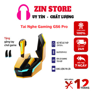 Tai Nghe  Gaming Bluetooth GS6 Pro -  Độ Trễ Cực Thấp - Có Mic - Âm Bass Hay - Thiết Kế Cực Ngầu