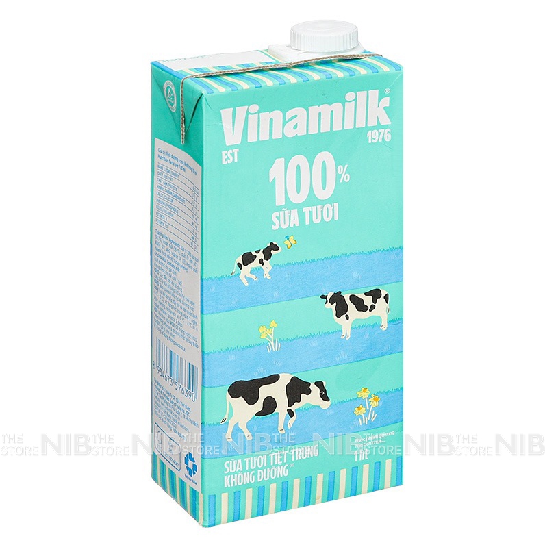 Sữa tươi Vinamilk Không Đường hộp 1L