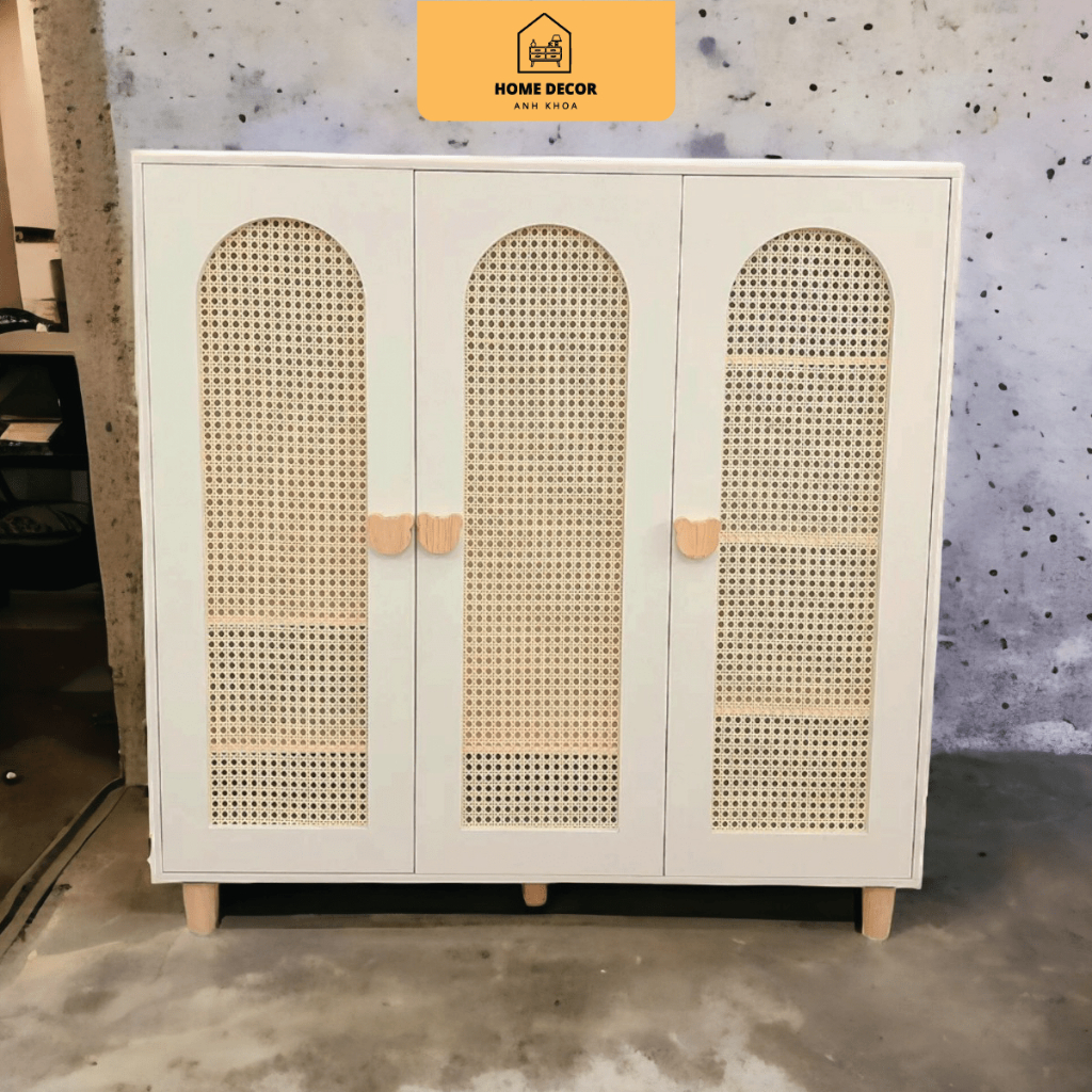 Tủ Áo Cho Bé Kết Hợp Cánh Mây 3 Vòm Tự Nhiên Phong Cách Hiện Đại Home Decor Anh Khoa