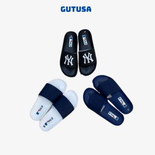 (Có Video + Ảnh Thật) Dép quai ngang MLB dép Unisex nam nữ đế bánh mì chất liệu cao su non NY Đủ Màu