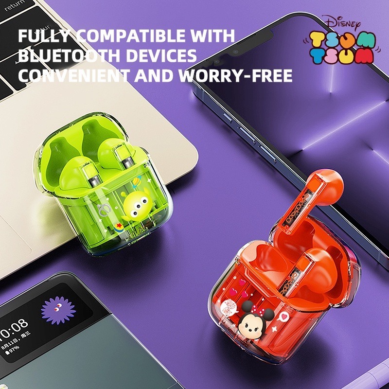 Tai Nghe Bluetooth 5.3 Lenovo Disney DB1 Tsumtsum - Chống thấm nước - Khử ồn - Âm thanh HIFI Stereo