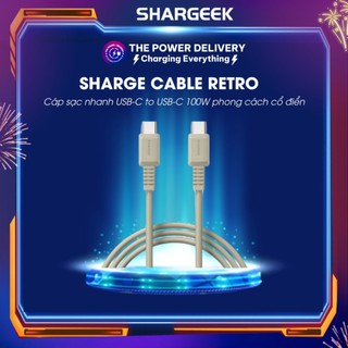 Cáp sạc nhanh sharge retro c-c 100w , retro c to l dành cho ip, phong cách cổ điển