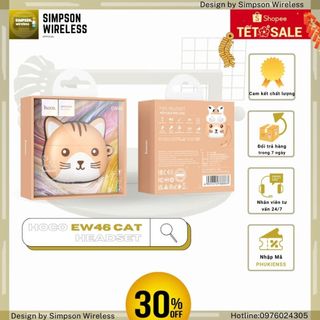 Tai nghe Bluetooth TWS Hoco Ew46 case cat cute