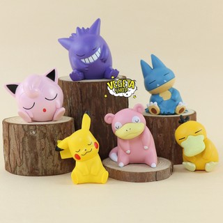 Mô hình Pokemon ngủ gật - Pikachu Munchlax Jigglypuff Purin Gengar Psyduck Slowpoke - Mô hình Pokemon dễ thương Cao 5cm