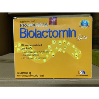 BIOLACTOMIN GOLD - Men vi sinh Probiotics Hộp 30 gói - Kích thích tiêu hóa cân bằng vi sinh đường ruột