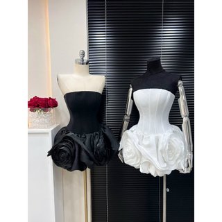 Đầm dự tiệc cúp xòe phối hoa ROY DRESS