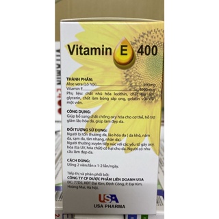 Viên uống sáng da VITAMIN E - Vitamin E400 - Hộp 100 viên giúp làm sáng da