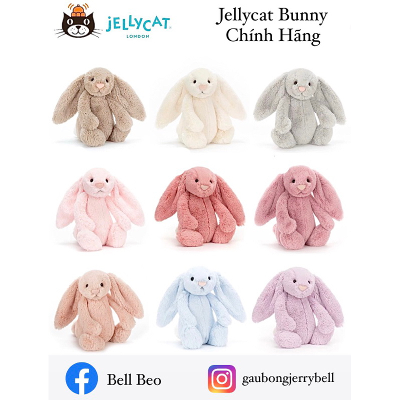 (100% Authentic - thêu tên) Thỏ bông Anh Quốc Jellycat Bunny chính hãng an toàn cho bé yêu
