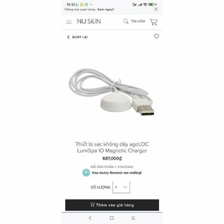 Sạc máy rửa mặt LumiSpa Nuskin