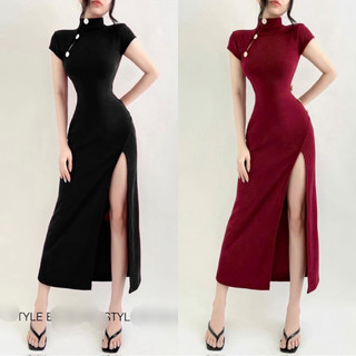 ĐẦM BODY CỔ TÀU FORM DÀI SẺ TÀ CHÂN DÀI TỚI NÁCH DTAU9