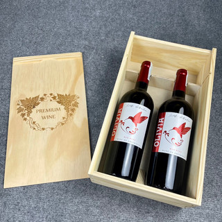 Hộp gỗ 2 chai vang úc olivia
