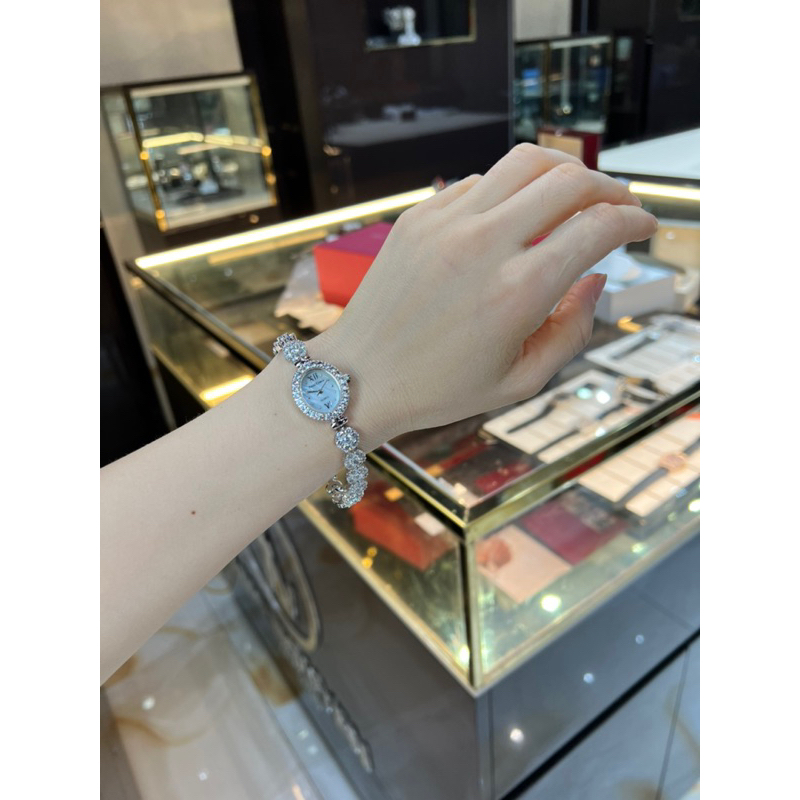 Đồng hồ nữ chính hãng Royal Crown 1516 mặt ovan đính đá dây thép không gỉ