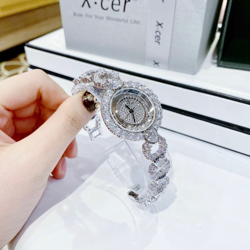 Đồng hồ nữ chính hãng Royal Crown 6255 mặt tròn siz 32mm đính full đá