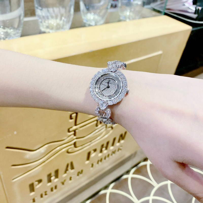 Đồng hồ nữ chính hãng Royal Crown 6255 mặt tròn siz 32mm đính full đá