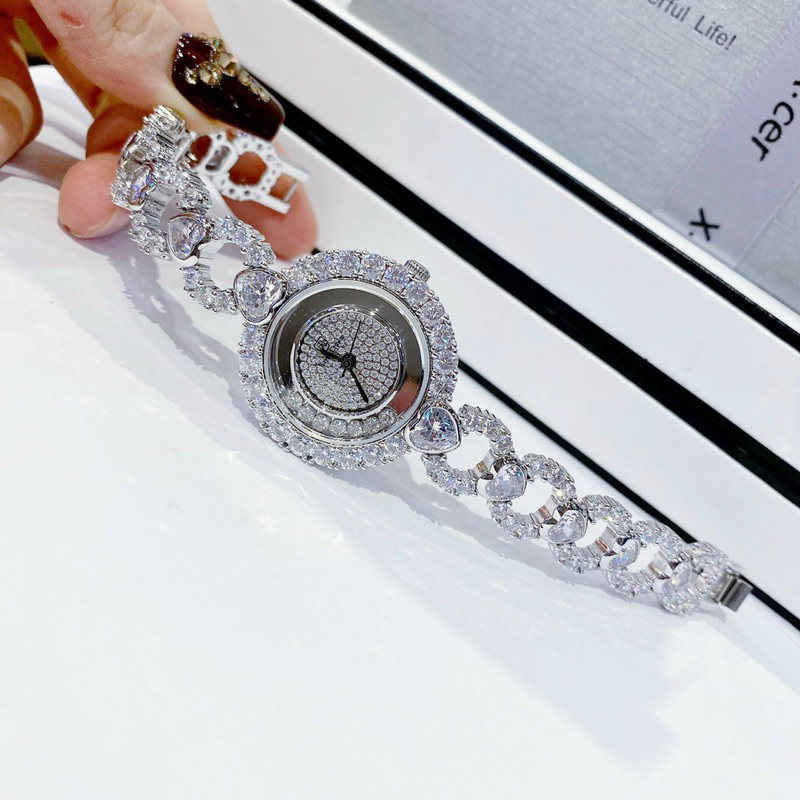 Đồng hồ nữ chính hãng Royal Crown 6255 mặt tròn siz 32mm đính full đá