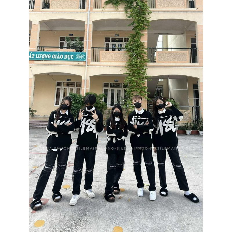 Áo Len stussy đen chuẩn qc l1