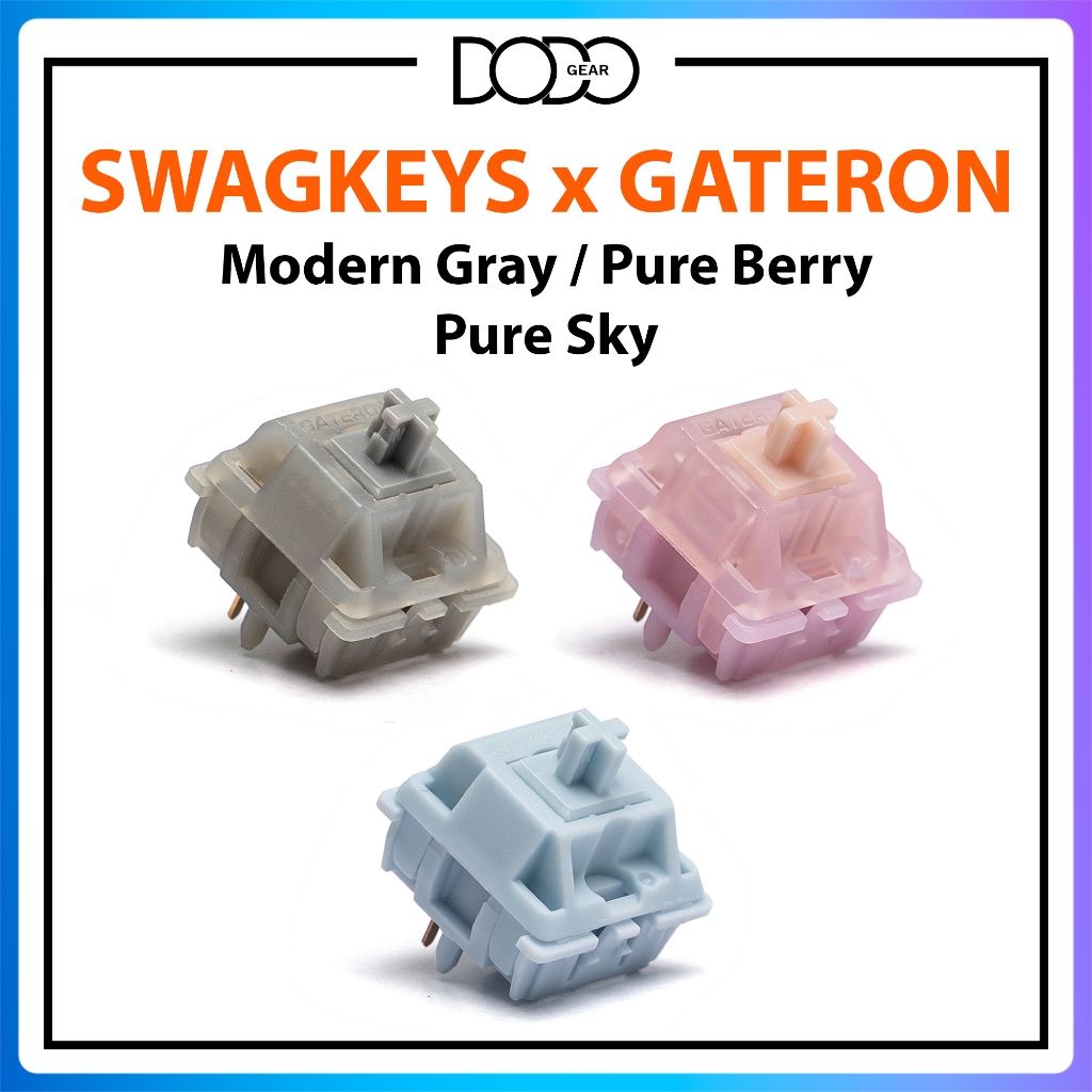 Switch Swagkeys Gateron Modern Gray Pure Berry Pure Sky 5 PIN Linear công tắc bàn phím Switch Gatero