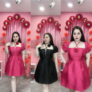 60-90kg đầm tapfa nhủ 3 cúc tag hoa bigsize vương ngọc hân