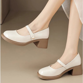  Giày cao gót nữ gót vuông  sandal công sở 5p & 7p đính hạt ngọc hàng hot 