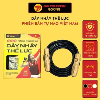 Dây Nhảy Thể Lực Lừu Thị Duyên Boxing - Cán Sơn Phủ PU - Nặng 450g - Dài 3m - Dây Nhảy Thể Dục Võ Thuật