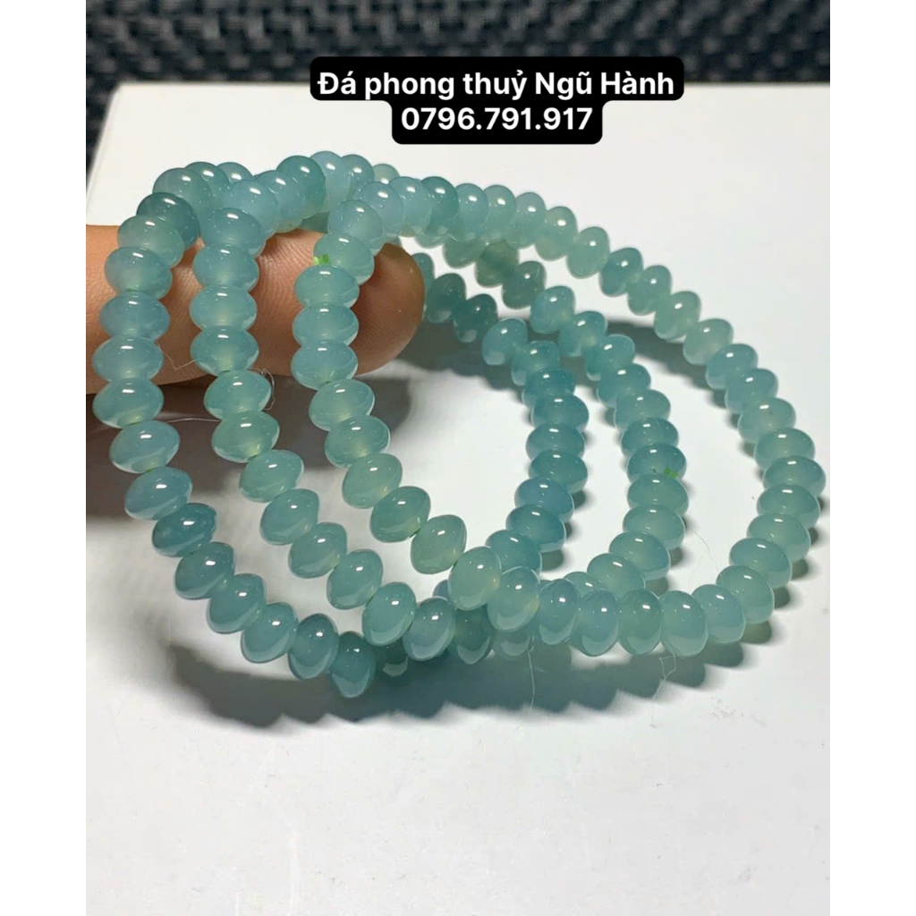 Vòng tay bánh xe lam ngọc hàng đẹp kiểm định 8A siêu trong 7mm  - Cam kết đẹp y hình