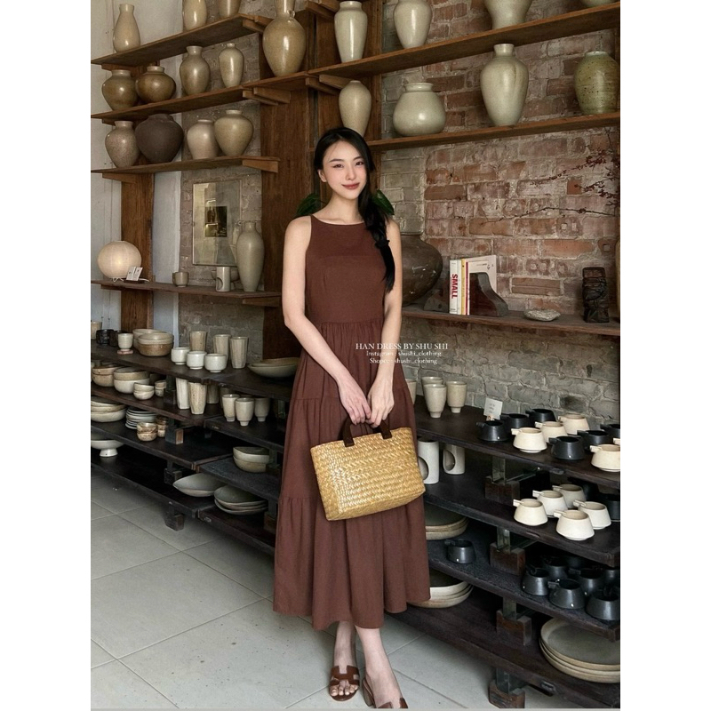 𝐇𝐚𝐧 𝐃𝐫𝐞𝐬𝐬 - Đầm Linen Sát Nách Xoè ( ảnh chính chủ ) | BigBuy360 - bigbuy360.vn