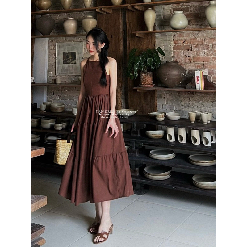 𝐇𝐚𝐧 𝐃𝐫𝐞𝐬𝐬 - Đầm Linen Sát Nách Xoè ( ảnh chính chủ ) | BigBuy360 - bigbuy360.vn