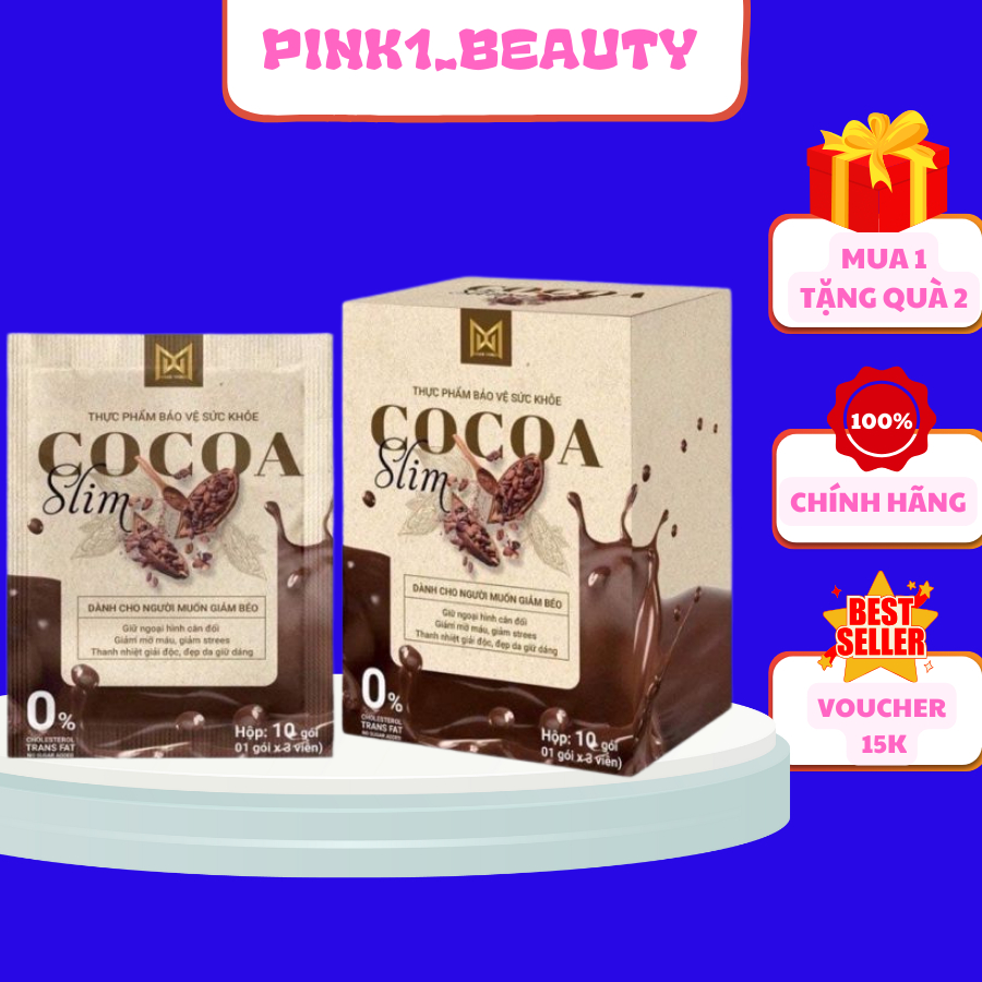 Giảm Cân Cocoa Slim Viên Uống Giảm Cân Nhanh Cấp Tốc 3-6kg Hộp 30 Viên Chính Hãng