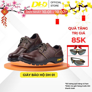 Giày bảo hộ lao động DH Group cao cấp da bò chống đinh, nước, chống va đập, cổ thấp thoáng khí, giày công trình
