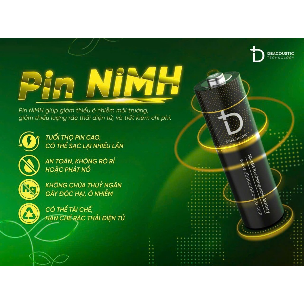 Pin sạc AA + Dock 4 pin Dbacoustic C4000L - Chính Hãng