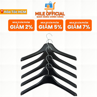 Móc treo quần áo nhựa màu đen bản to - móc treo quần áo gia đình - shop thời trang