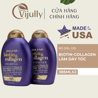 Bộ dầu gội xả biotin collagen ogx combo biotin tím 385ml