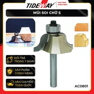 Mũi Soi Chữ S Tideway AC0801 - Mũi Soi Chữ S làm bằng hợp kim chuyên dùng soi phào chỉ đồ nội thất