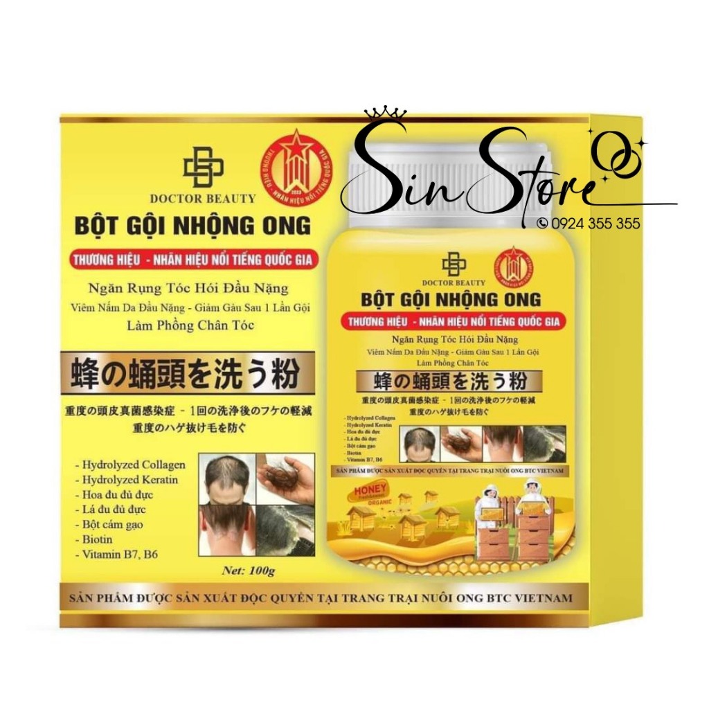 BỘT GỘI NHỘNG ONG <Free Ship>- CHỐNG RỤNG TÓC, GIẢM TÓC BẠC, GIÚP TÓC KHỎE HƠN