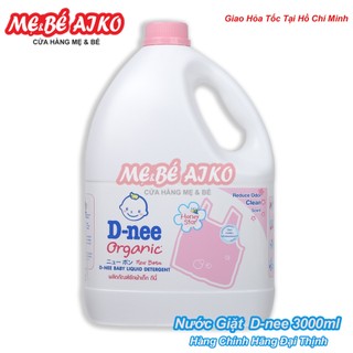 [Chính Hãng Đại Thịnh] Nước giặt  Dnee Organic, D-nee Thái Lan Can 3000ml màu hồng, AN Toàn Cho Trẻ Nhỏ