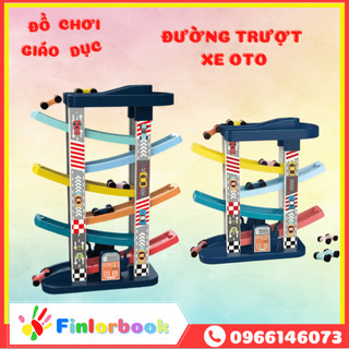 Bộ đồ chơi đường ray xe hơi cầu trượt 4-6 tầng cho bé