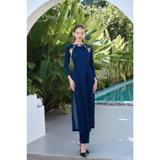 Set Áo Dài Nữ Cách Tân Xanh AT MODA DE LITA