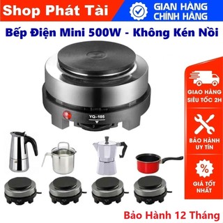 Bếp Điện Mini Dùng Cho Ấm Pha Cafe Moka Pot, Công Suất 500W, Không Kén Nồi, Bếp Điện Pha Trà, Cafe, Đun Sáp BH3T