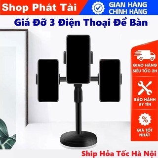 Giá Đỡ 3 Điện Thoại Livestream Xem Video Ổn Định Xoay 360 Độ dùng để Quay Phim Ghi Hình Đa Dụng - Chân Đế Nặng Chắc Chắn