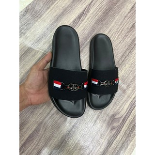Dép nam quai ngang gắn mác kim loại cực chất, dép boy phố