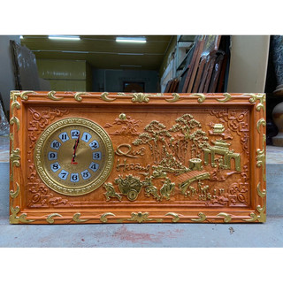 Tranh đồng hồ treo tường gỗ gõ đỏ cao cấp