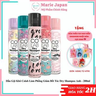 Dầu Gội Khô Colab Làm Phồng Giảm Bết Tóc Dry Shampoo Anh - 200ml