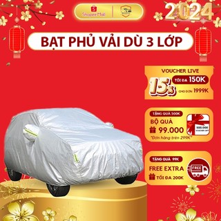Bạt Phủ Ô Tô Vải Dù OXFORD - 650T MEEOTO 3 Lớp Chống Nắng Mưa Bụi Trầy Xước Bảo Vệ An Toàn Cho Xe
