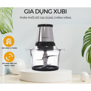 Máy xay thịt đa năng Sokany cối thủy tinh 2L 800W lưỡi dao kép 2 tầng siêu bền [ HÀNG CHÍNH HÃNG - BẢO HÀNH 12 THÁNG ]