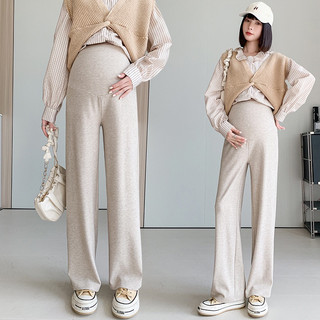 Quần bà bầu dài mùa đông ống suông rộng chất DẠ HÀN MITAMUM công sở dày dặn ấm áp